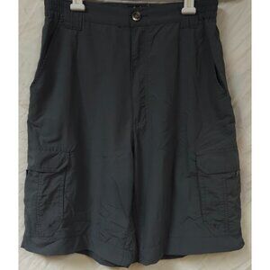 Realtree Mens Small Green Elastic Sides Logo Fishing Outdoors Cargo Shorts 26x10